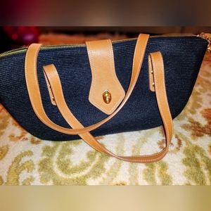 Classy Eric Javits "Squishy" Straw Cresent Handbag